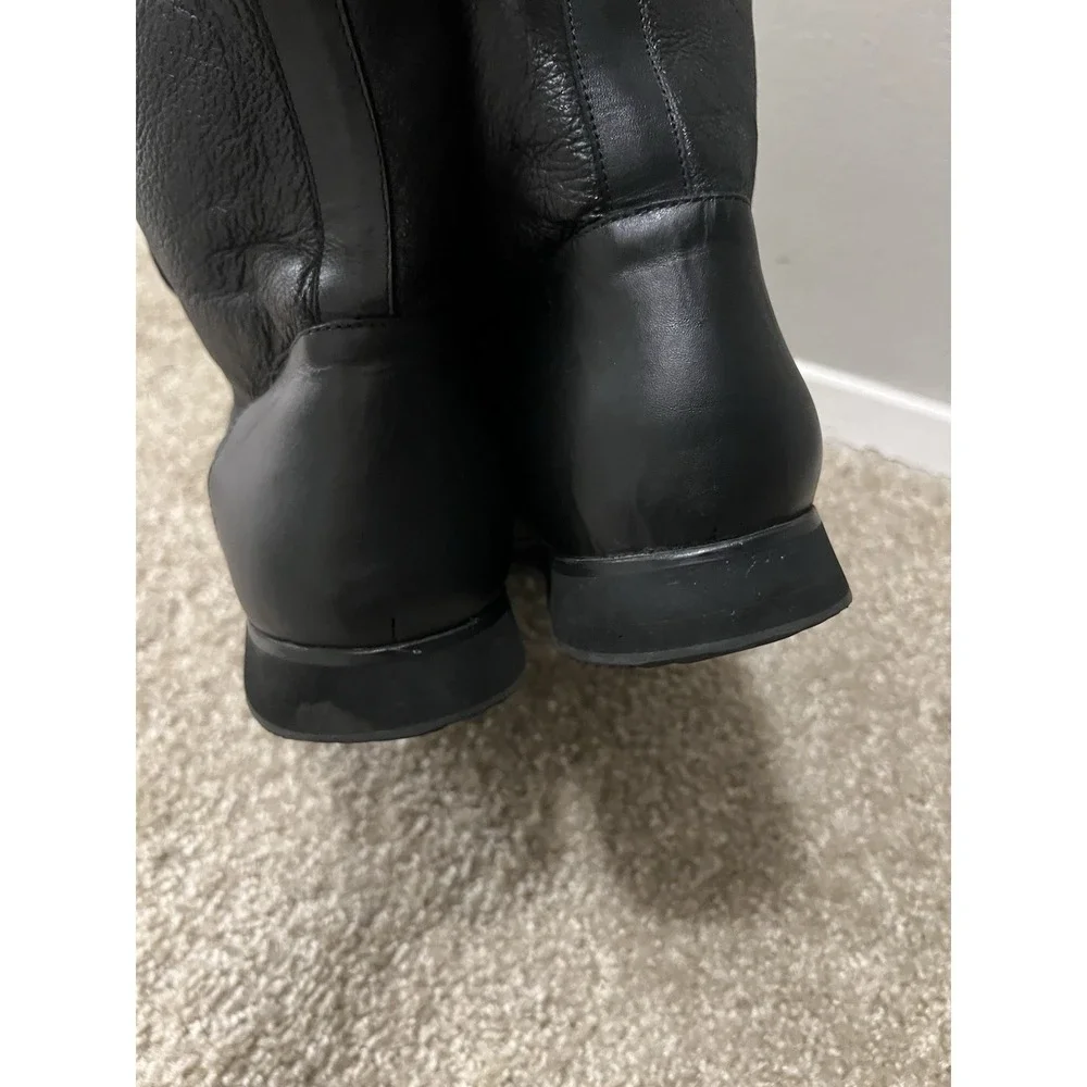 Marc Nolan Ryker Boots Sz 12 Black Leather Sheepskin Lined